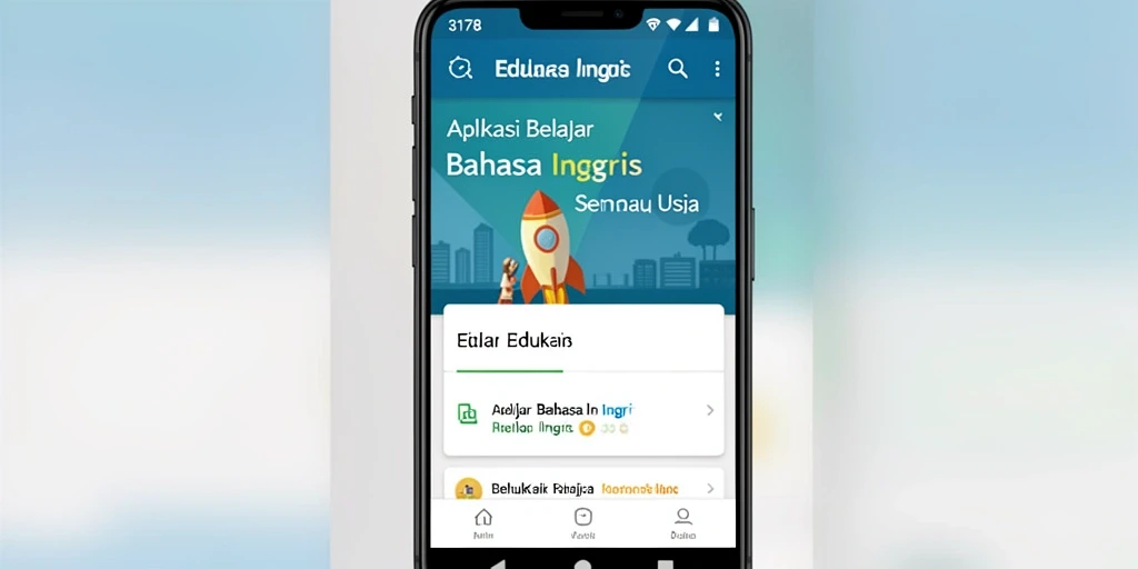 Tampilan antarmuka aplikasi Belajar Bahasa Inggris yang intuitif.