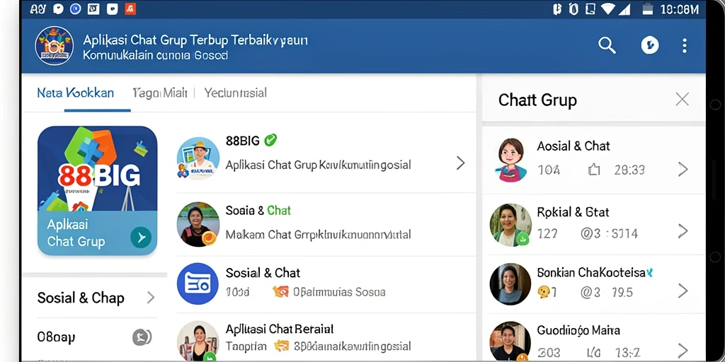 Antarmuka aplikasi 88BIG yang user-friendly untuk Chat Grup.