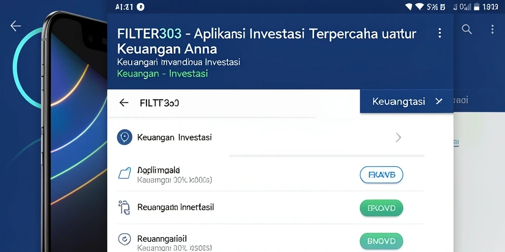 Tampilan antarmuka aplikasi FILTER303 yang modern dan fungsional.