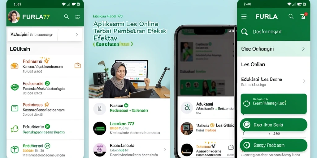 Tampilan antarmuka FURLA77 yang menarik untuk pembelajaran online.