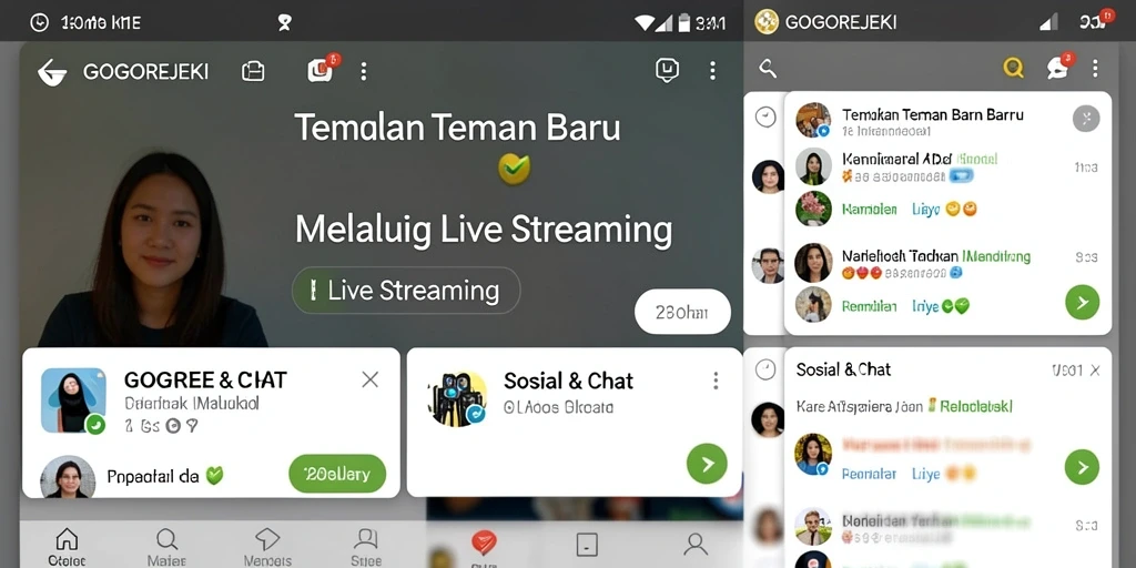 Antarmuka live streaming GOGOREJEKI yang menarik dan interaktif.