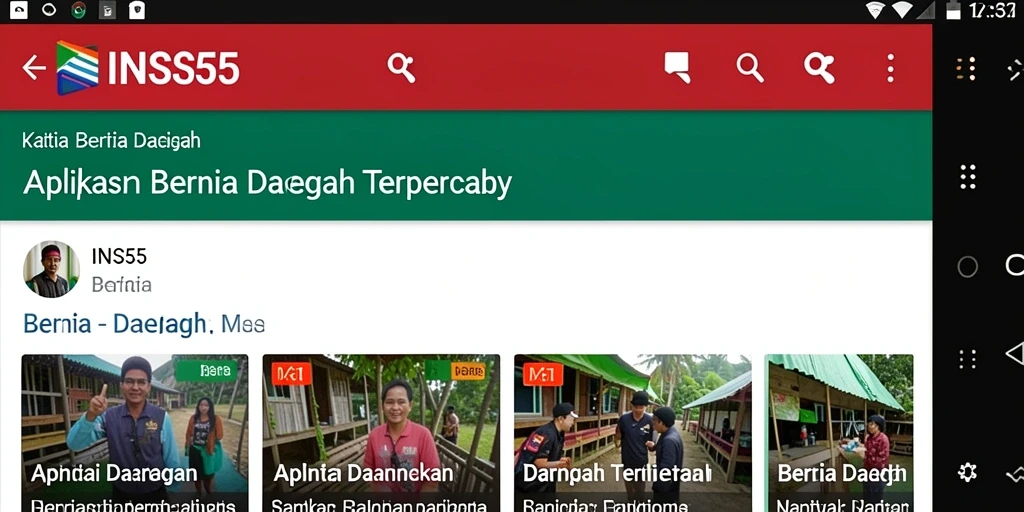 Tampilan antarmuka aplikasi INS55 yang sederhana dan informatif.