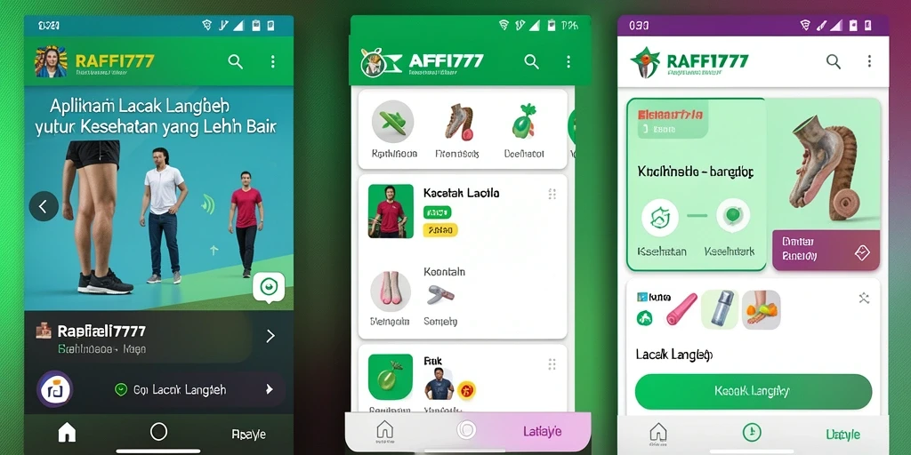 Tampilan antarmuka RAFFI777 yang menampilkan fungsi Lacak Langkah.